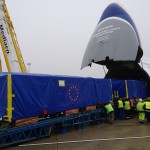 Transport boxes getting loaded