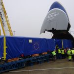 Transport boxes getting loaded