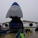 Transport boxes loaded