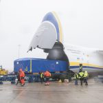 Transport boxes getting loaded
