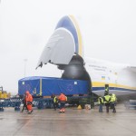 Transport boxes getting loaded