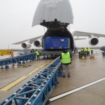 Transport boxes getting loaded