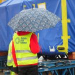 Transport boxes getting loaded