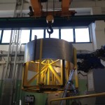 TF coil conductor spool removed from calendering station